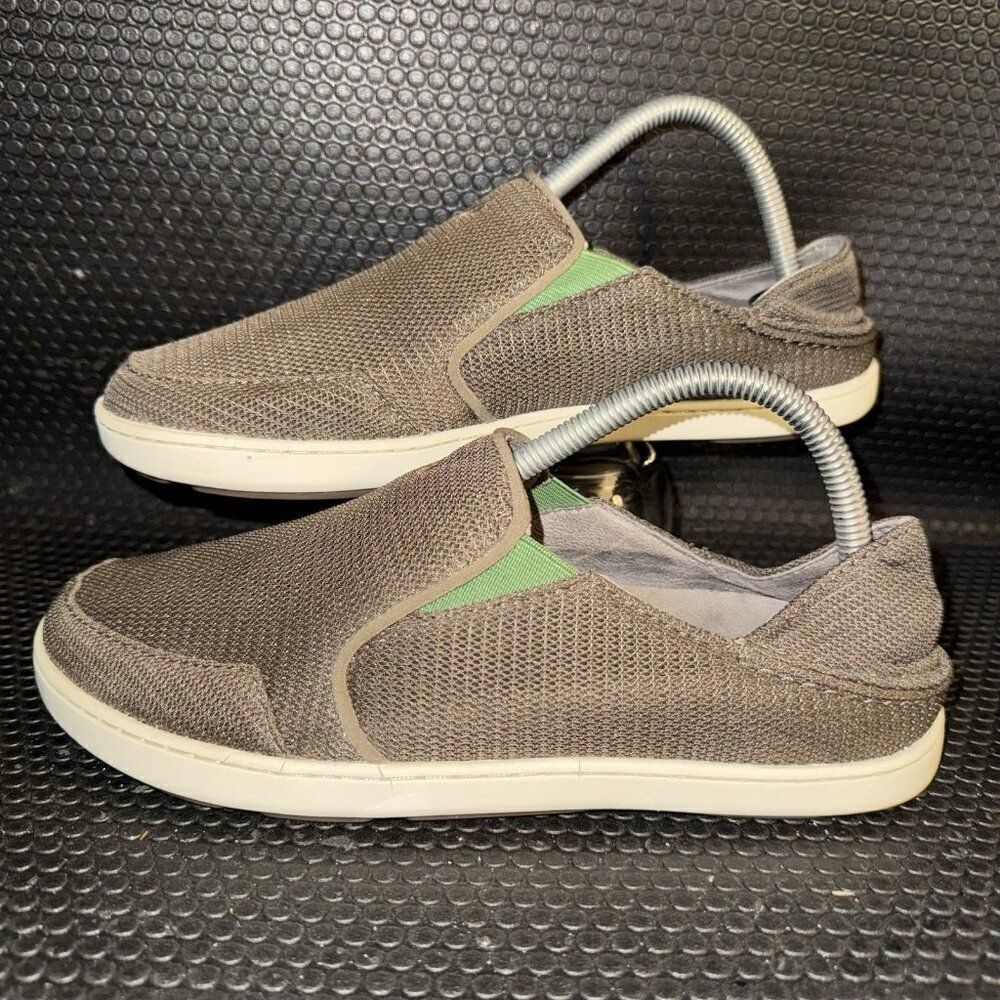 OluKai Nohea Brown Mesh Slip On Comfort Summer Outdoor Shoes Mens Size 7